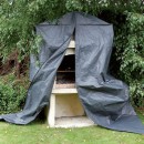 Housse barbecue b&eacute;ton hauteur 253 cm 128 x 80 cm Nature
