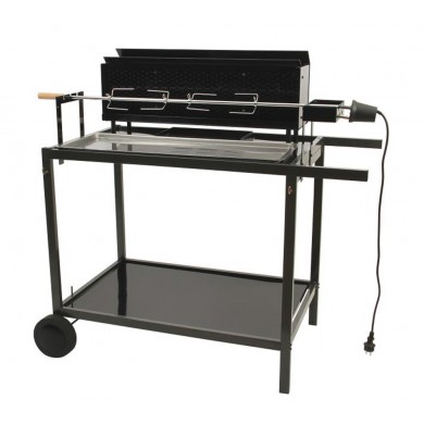 Barbecue à charbon de bois rôtisserie Grill Pro Somagic acier 80x15.5cm