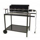 Barbecue &agrave; charbon de bois r&ocirc;tisserie Grill Pro Somagic acier 80x15.5cm