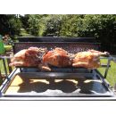 Barbecue &agrave; charbon de bois r&ocirc;tisserie Grill Pro Somagic acier 80x15.5cm