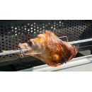 Barbecue &agrave; charbon de bois r&ocirc;tisserie Grill Pro Somagic acier 80x15.5cm