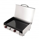 Plancha &agrave; gaz Arenc SOMAGIC 6.0kW 2 br&ucirc;leurs fonte &eacute;maill&eacute;e