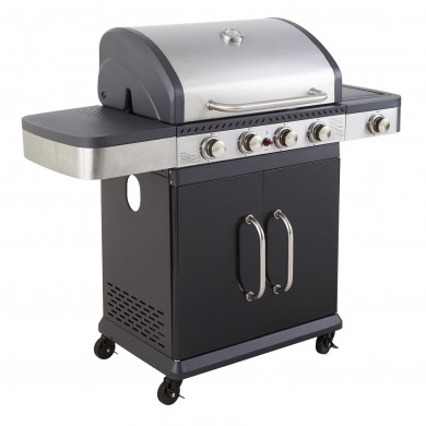 Barbecue gaz Fidgi 4 brûleurs inox et 1 réchaud latéral Cook'in garden