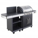 Barbecue gaz Fidgi 4 br&ucirc;leurs inox et 1 r&eacute;chaud lat&eacute;ral Cook'in garden
