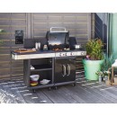 Barbecue gaz Fidgi 3 br&ucirc;leurs inox et 1 r&eacute;chaud lat&eacute;ral Cook'in garden