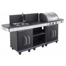 Barbecue gaz Fidgi 3 br&ucirc;leurs inox et 1 r&eacute;chaud lat&eacute;ral Cook'in garden