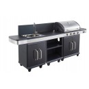 Barbecue gaz Fidgi 4 br&ucirc;leurs inox et 1 r&eacute;chaud lat&eacute;ral Cook'in garden