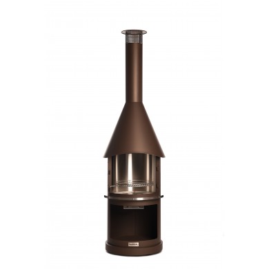 Barbecue cheminée Sydney Buschbeck 250 cm diam 72 cm stainless steel fireplace 140313 Brun