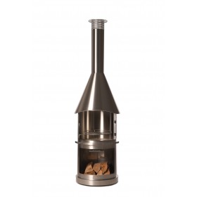 Barbecue chemin&eacute;e Sydney Buschbeck 250 cm diam 72 cm stainless steel fireplace 140337 inox bross&eacute;