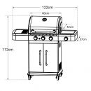 Barbecue gaz Fidgi 3 br&ucirc;leurs inox et 1 r&eacute;chaud lat&eacute;ral Cook'in garden 6 &agrave; 12 personnes