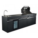 Cuisine d&rsquo;&eacute;t&eacute; Kingrange Dimensions 279 cm Buschbeck 5 br&ucirc;leurs &eacute;vier, frigo
