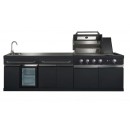 Cuisine d&rsquo;&eacute;t&eacute; Kingrange Dimensions 279 cm Buschbeck 5 br&ucirc;leurs &eacute;vier, frigo