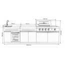 Cuisine d&rsquo;&eacute;t&eacute; Kingrange Dimensions 279 cm Buschbeck 5 br&ucirc;leurs &eacute;vier, frigo