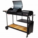 Barbecue charbon et plancha &eacute;lectrique Broadway Somagic sur chariot