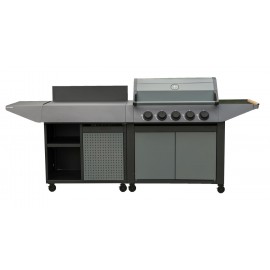 Barbecue gaz Burn 5 avec desserte Cook'in Garden L 152 x l 60 x H 112cm 5 brûleurs