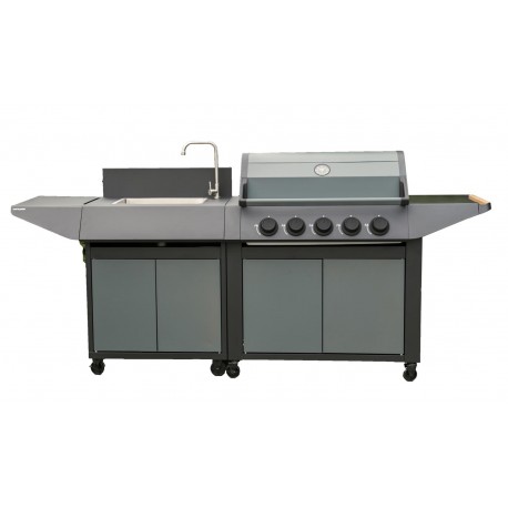 Barbecue gaz Burn 5 avec évier Cook'in Garden L 152 x l 60 x H 112cm 5 brûleurs