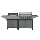 Barbecue gaz Burn 5 avec &eacute;vier Cook'in Garden L 152 x l 60 x H 112cm 5 br&ucirc;leurs