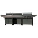Barbecue gaz Burn 5 avec &eacute;vier Cook'in Garden L 152 x l 60 x H 112cm 5 br&ucirc;leurs