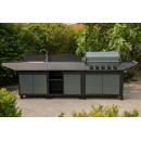 Barbecue gaz Burn 5 avec &eacute;vier Cook'in Garden L 152 x l 60 x H 112cm 5 br&ucirc;leurs