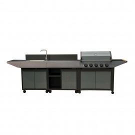 Barbecue gaz Burn 5 avec desserte et évier Cook'in Garden L 152 x l 60 x H 112cm 5 brûleurs