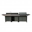 Barbecue gaz Burn 5 avec &eacute;vier Cook'in Garden L 152 x l 60 x H 112cm 5 br&ucirc;leurs