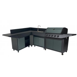 Cuisine d'été en angle Burn Cook'in Garden L 152 x l 60 x H 112cm 5 brûleurs