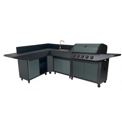 Barbecue gaz Burn 5 avec évier Cook'in Garden L 152 x l 60 x H 112cm 5 brûleurs